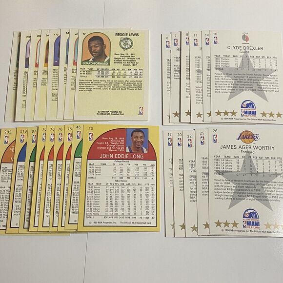 Vintage 1989 - 1990 NBA Hoops Basketball Card Lot 28 Cards ALL STARS - Picture 6 of 6